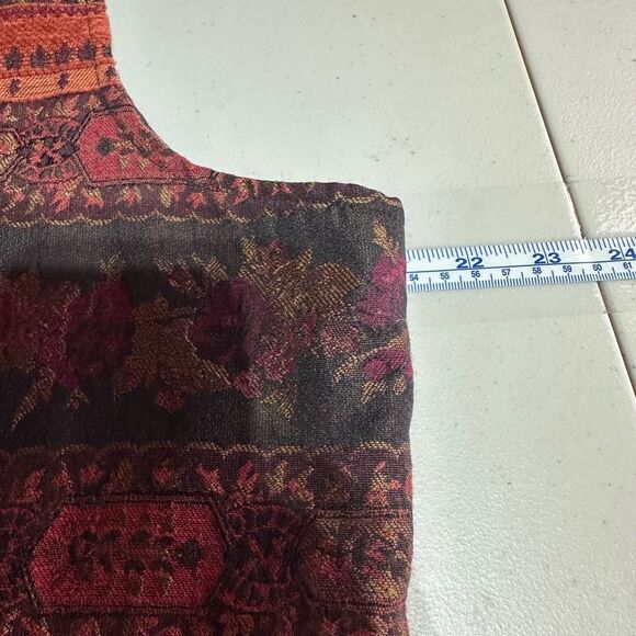 Christopher Banks Women's Floral Southern Tapestry Western Button Vest Red Large - Picture 9 of 10